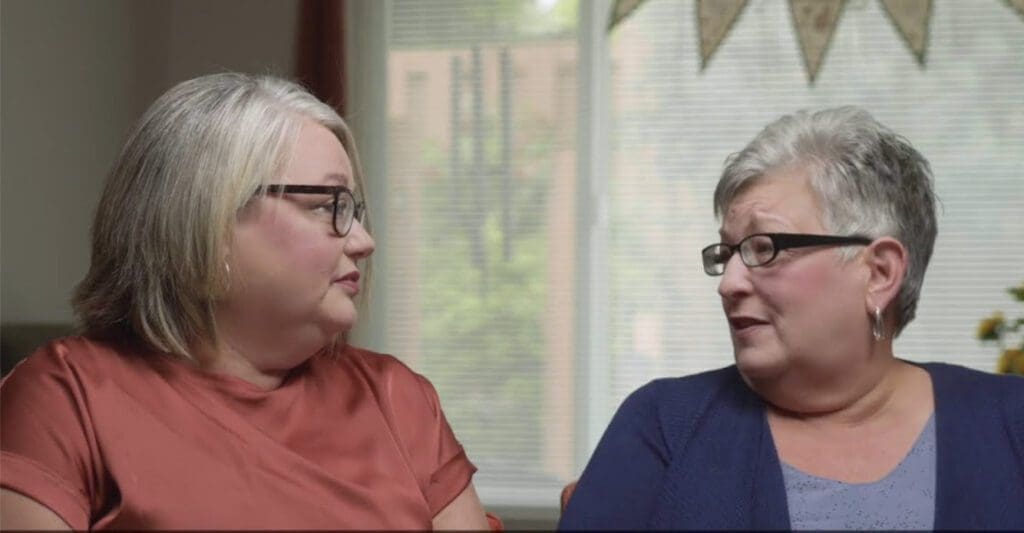 Mallard Cove Video Thumbnail Senior Living Resident and Daughter looking at each other